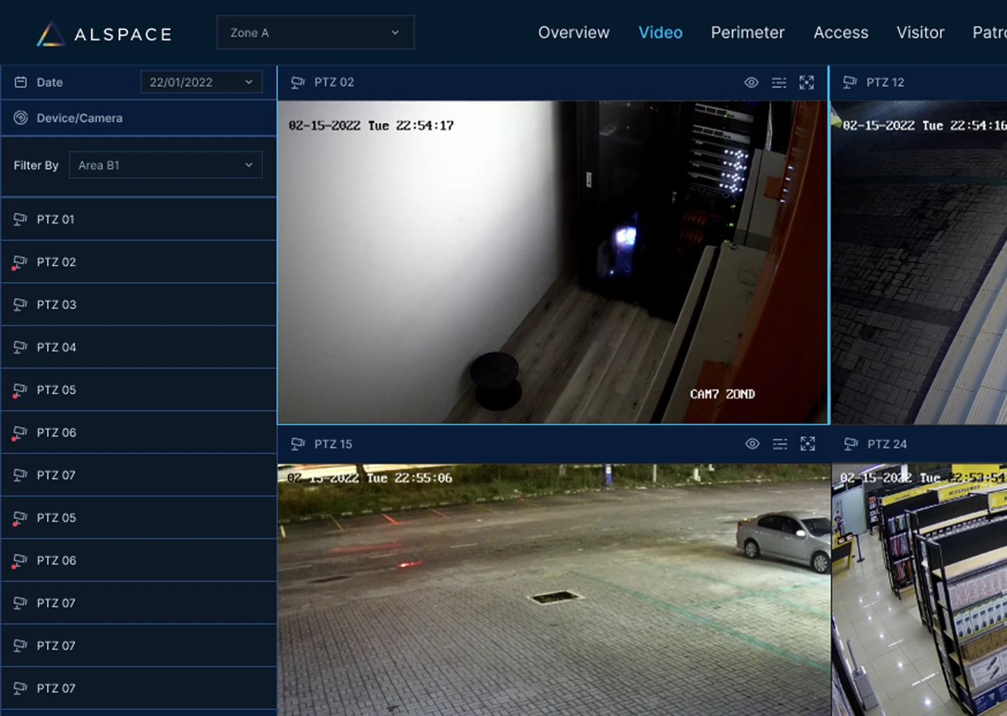 Alspace video management and camera views